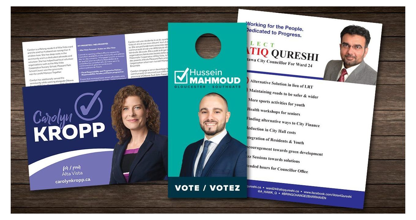 Print marketing materials for Canadian municipal elections 2022