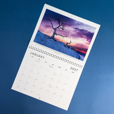 Wall calendar for year 2027