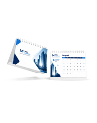 Desk calendar front and back sides