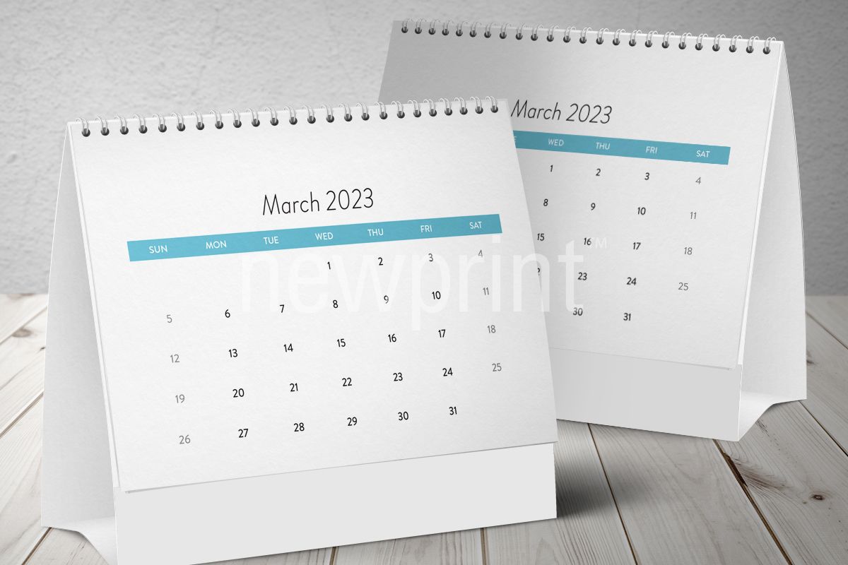 Simple desk calendar made using 2023 calendar template