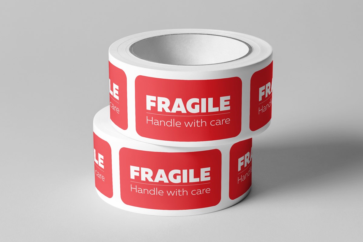 Red Fragile Warning Stickers for Safe Shipping Packing of Goods with Clear  Large Font Text and Strong Adhesive Backside | 1 Roll 500 Labels 2 x 3