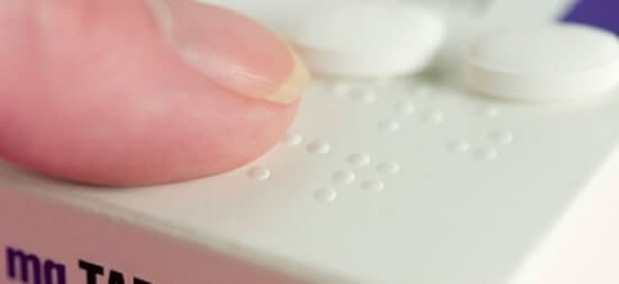 Braille printing on boxes for anti-counterfeit brand packaging