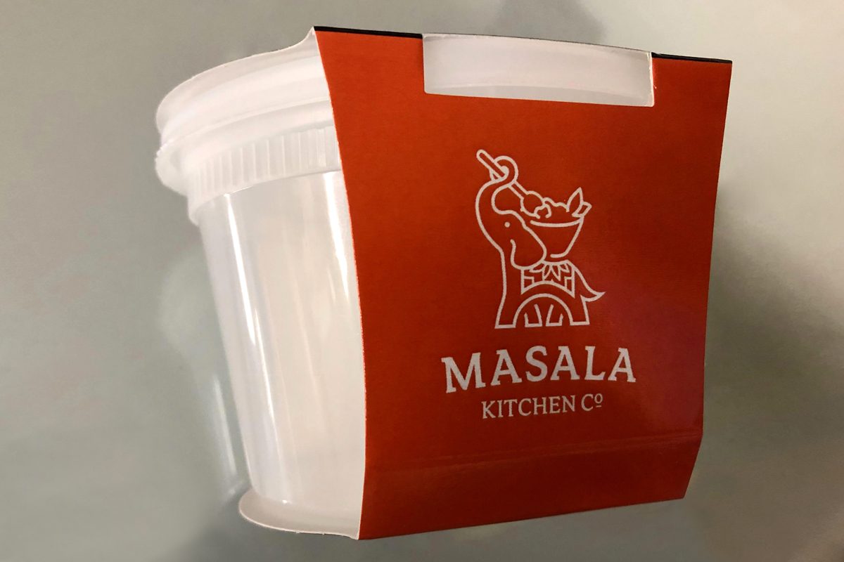 Image showing the side view of Food Container Sleeve.