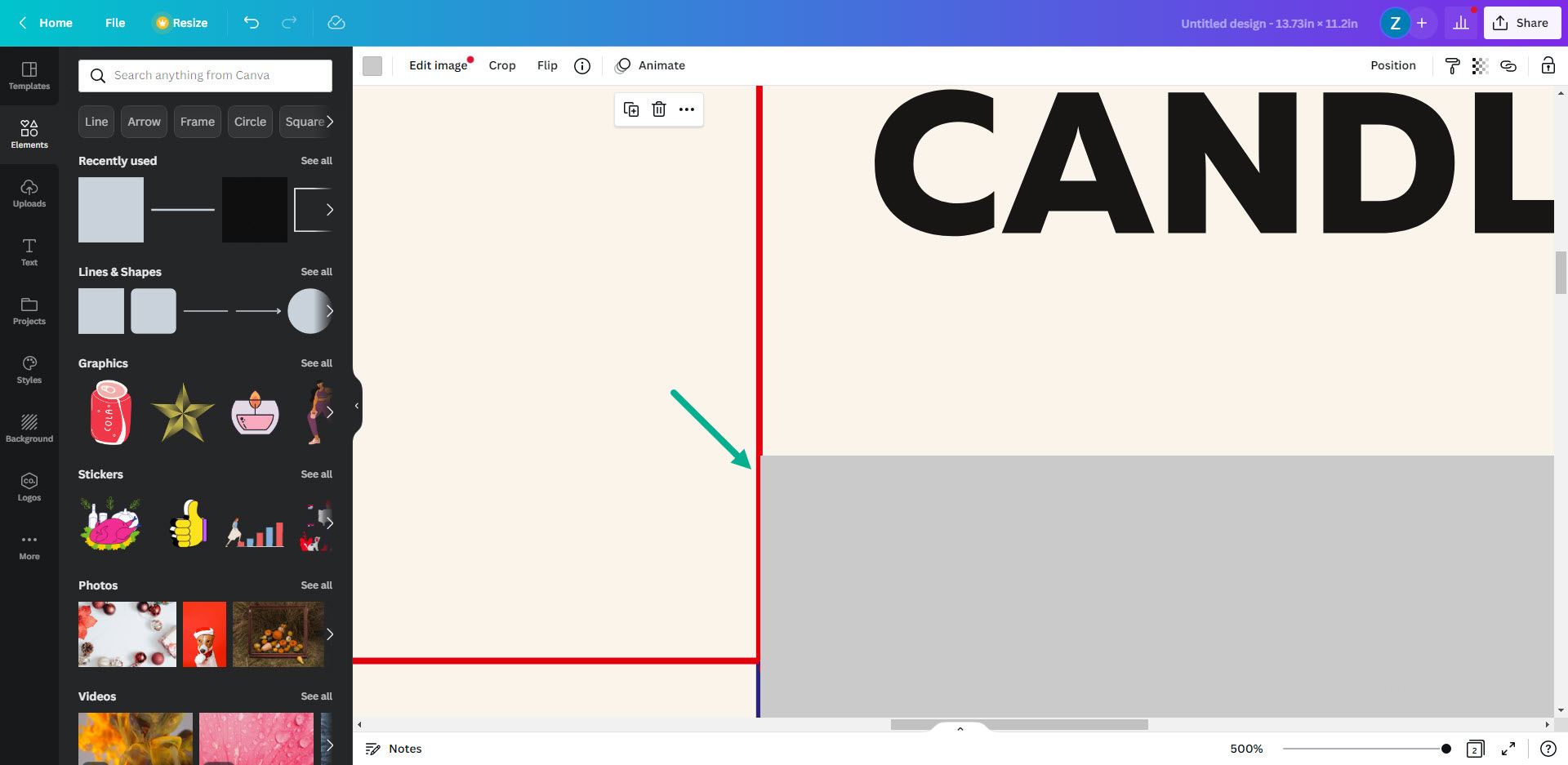 Adobe Express vs Canva, the screenshot of Canva editor showing how to align objects to the middle of a box panel.