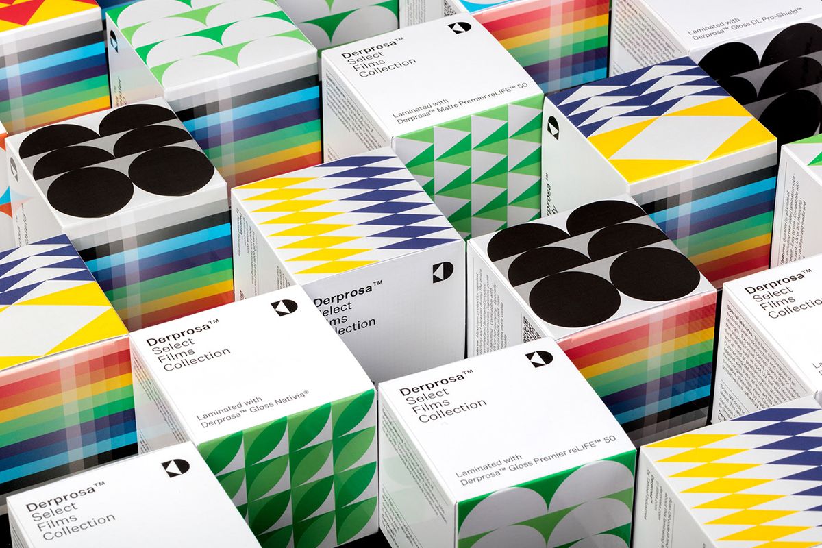 Example of graphic design trends for 2022 - modular geo design on a packaging boxes