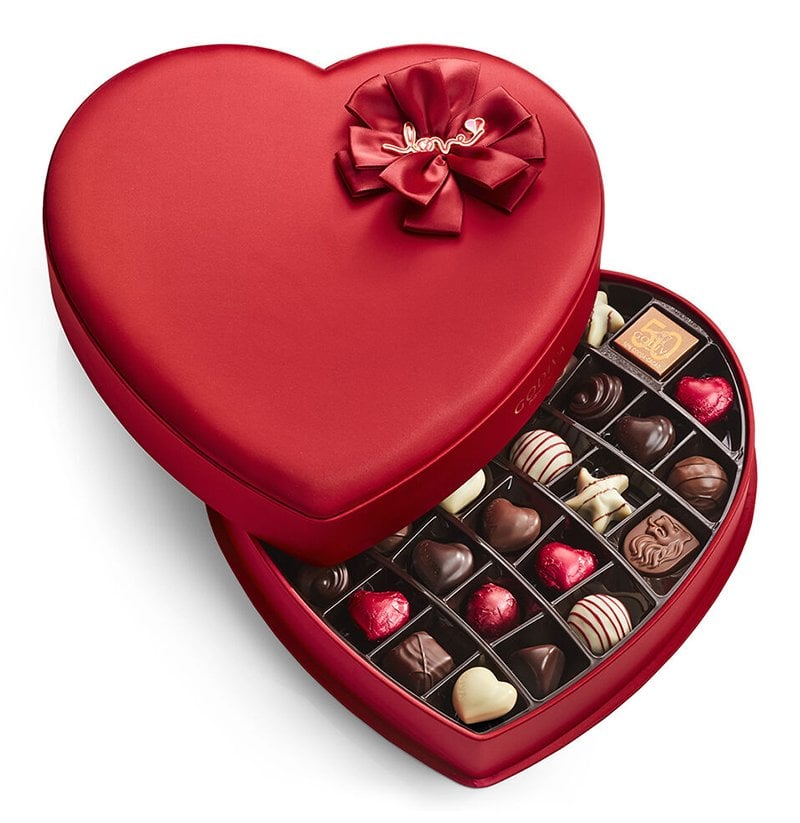 Ideas for last minute Valentine’s day  gifts – Godiva chocolates in a red heart-shaped box