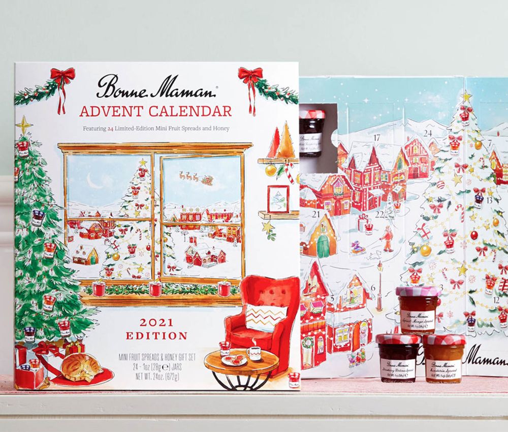 Holiday packaging for honney advent calendar with winthery design 