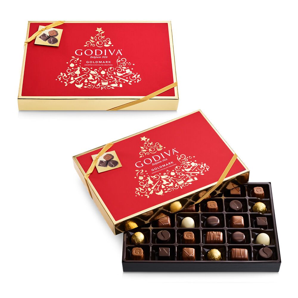 Godiva assorted chocolates holiday packaging