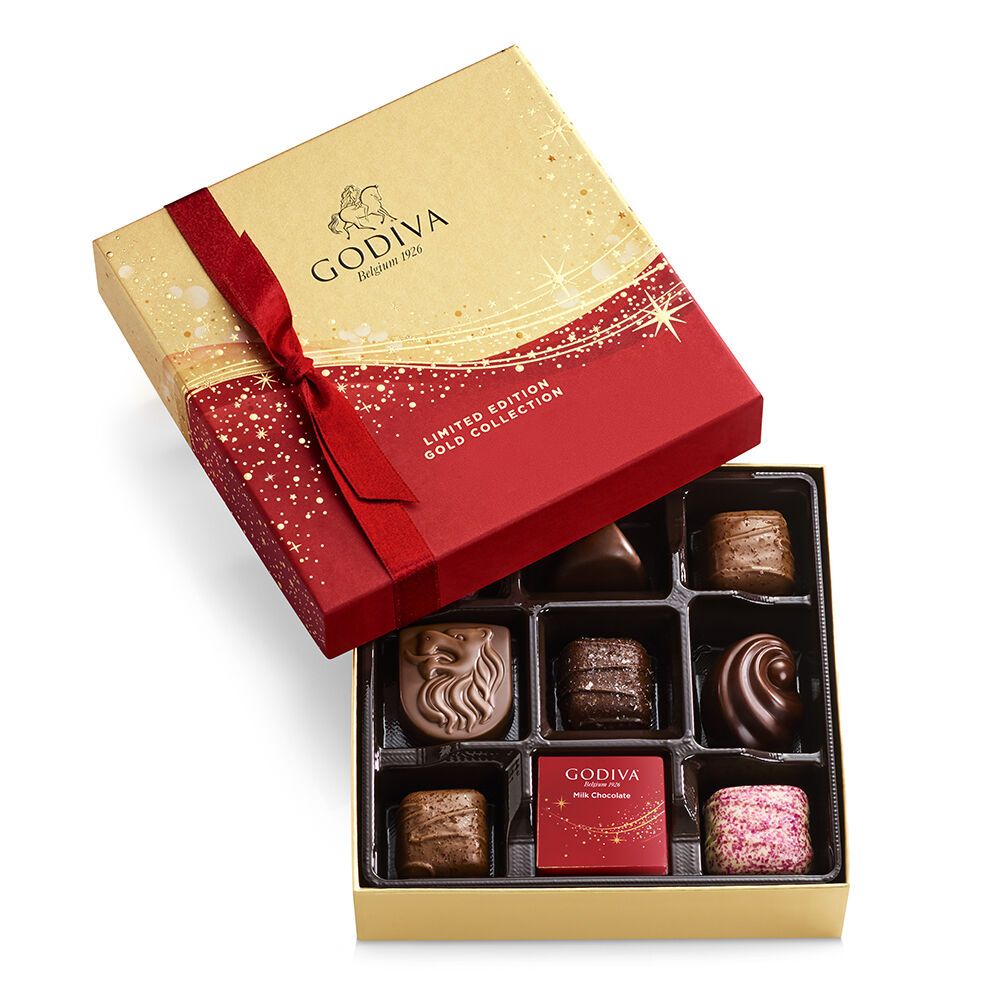 Godiva chocolate box holiday packaging