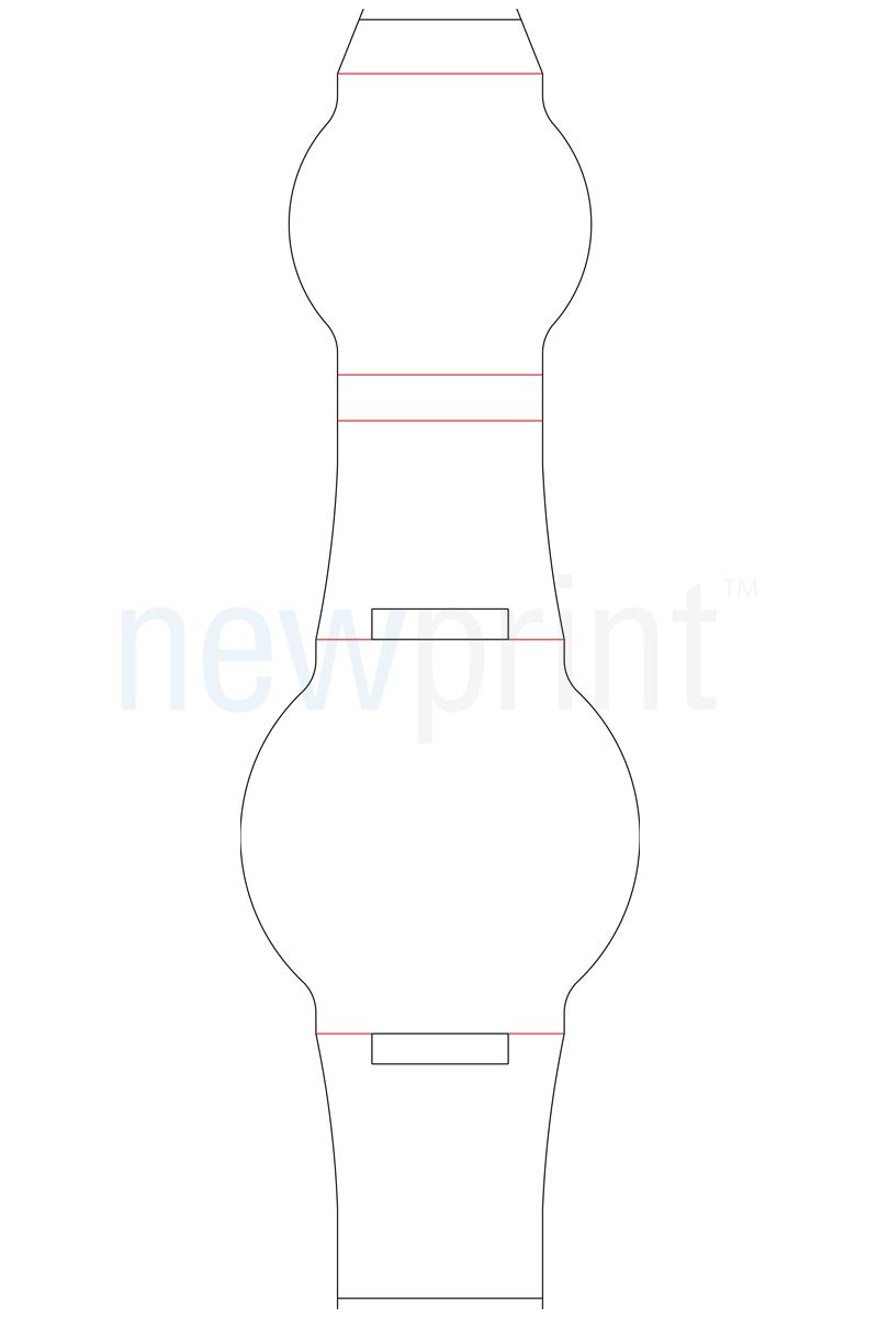 Food Packaging Sleeves-Technical Drawing of a Food Packaging Sleeve Dieline.