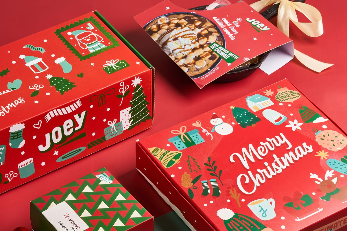 Different examples of holiday packaging boxes