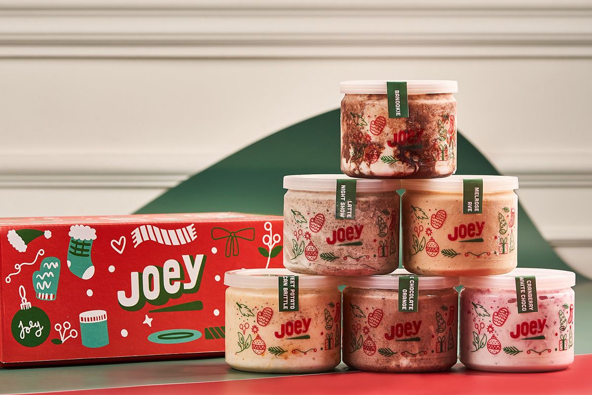 Stack of simple packaging with a labels as an example of holiday gift packaging ideas