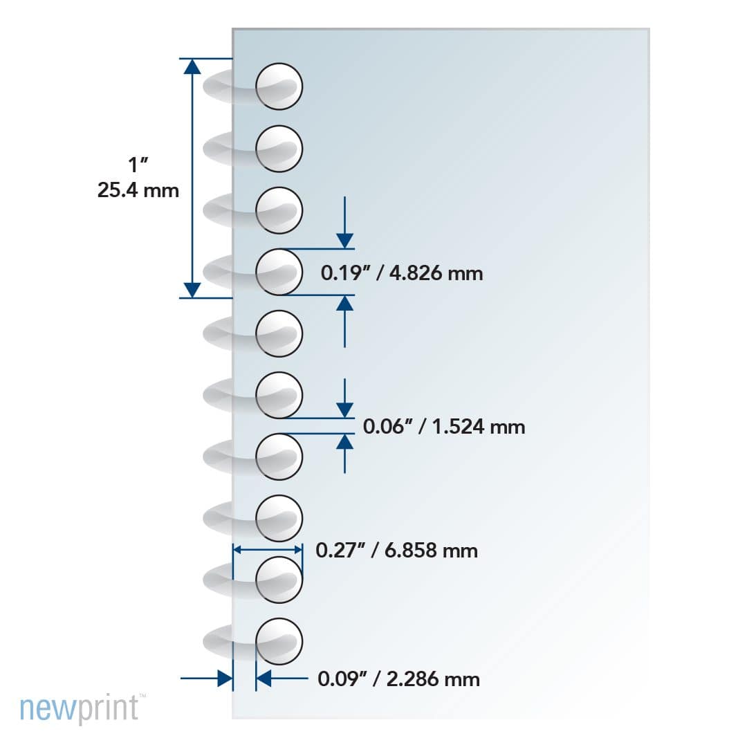 Book Binding Types-spiral binding size and shape