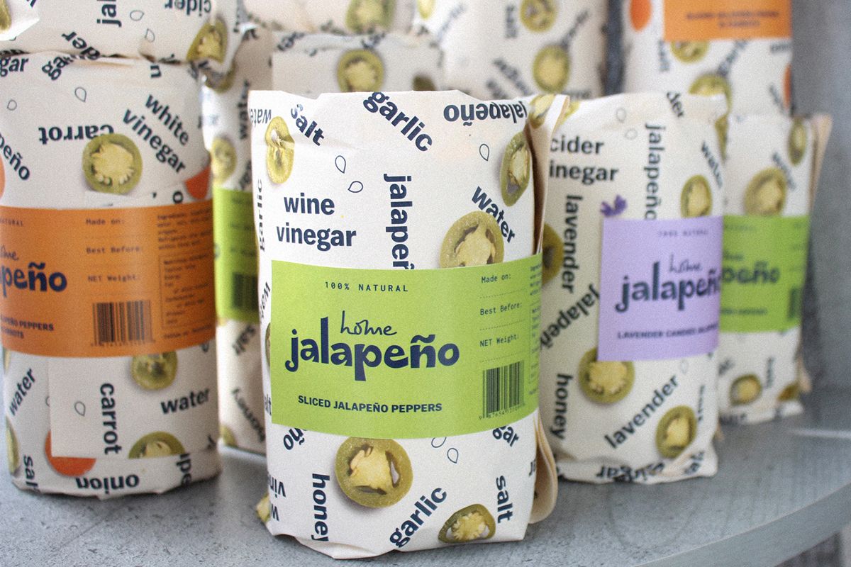 different  jalapeno flavours  with sustainable packaging design