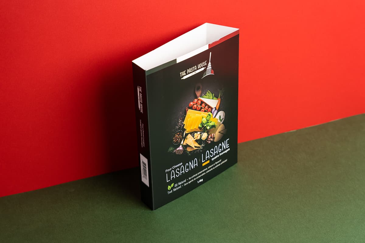 Image showing Box Sleeve for food packaging next to a wall.