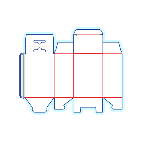 1-2-3 Lock Bottom Box with Tuck Top and Sombrero Hole on Header Dieline