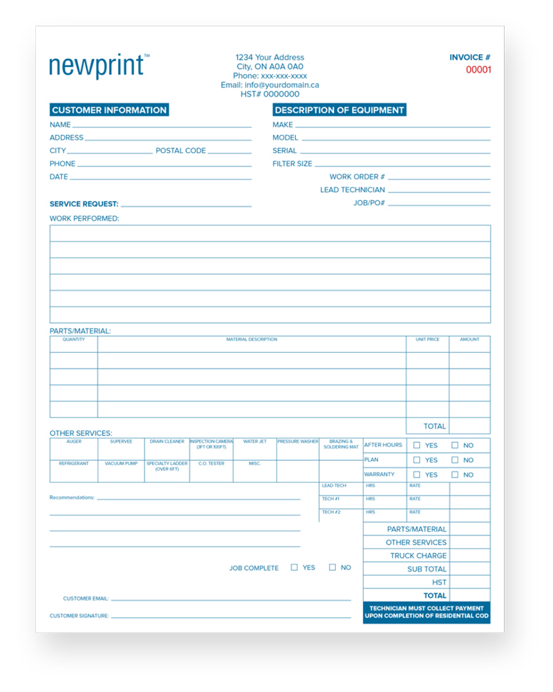 Carbonless Form Style