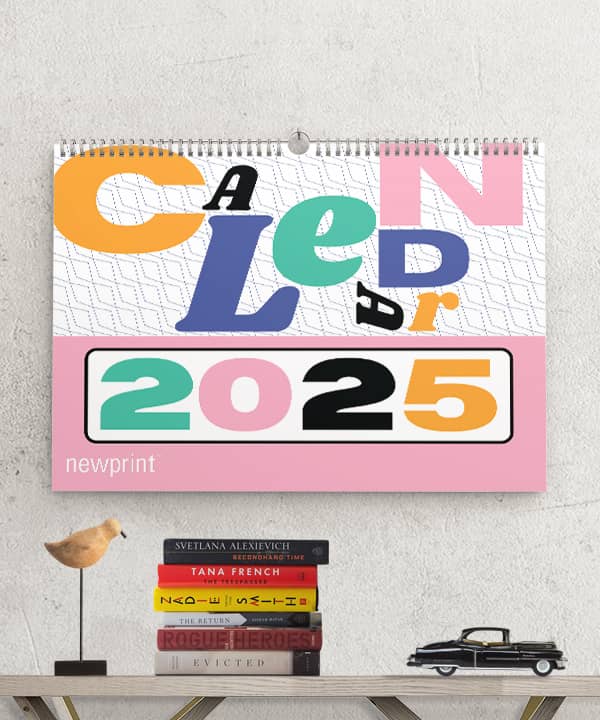 Wall calendar design with contemporary theme