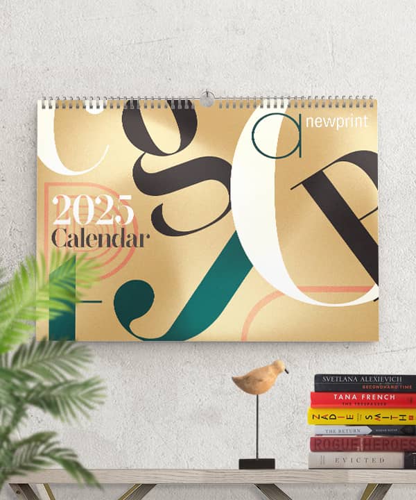 Wall calendar design with modern theme