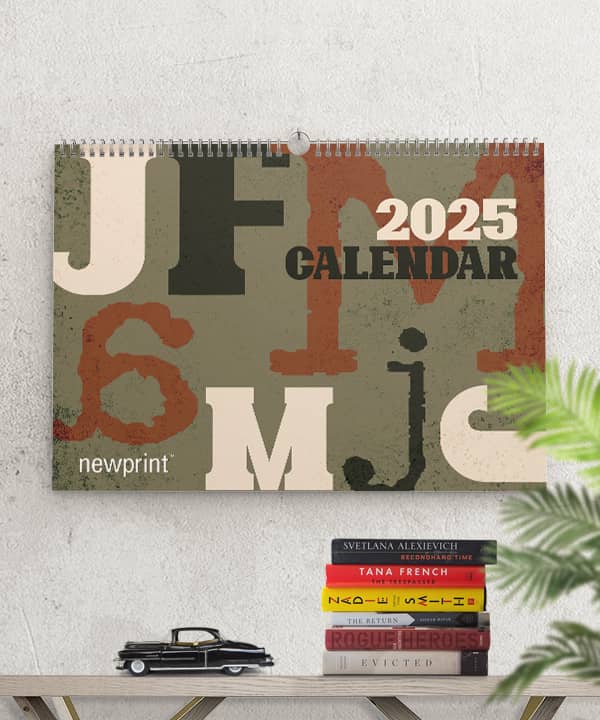 Wall calendar design with rustic theme