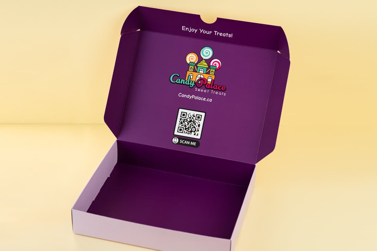 Image showing open REFT Box with purple design on the inside of the box.