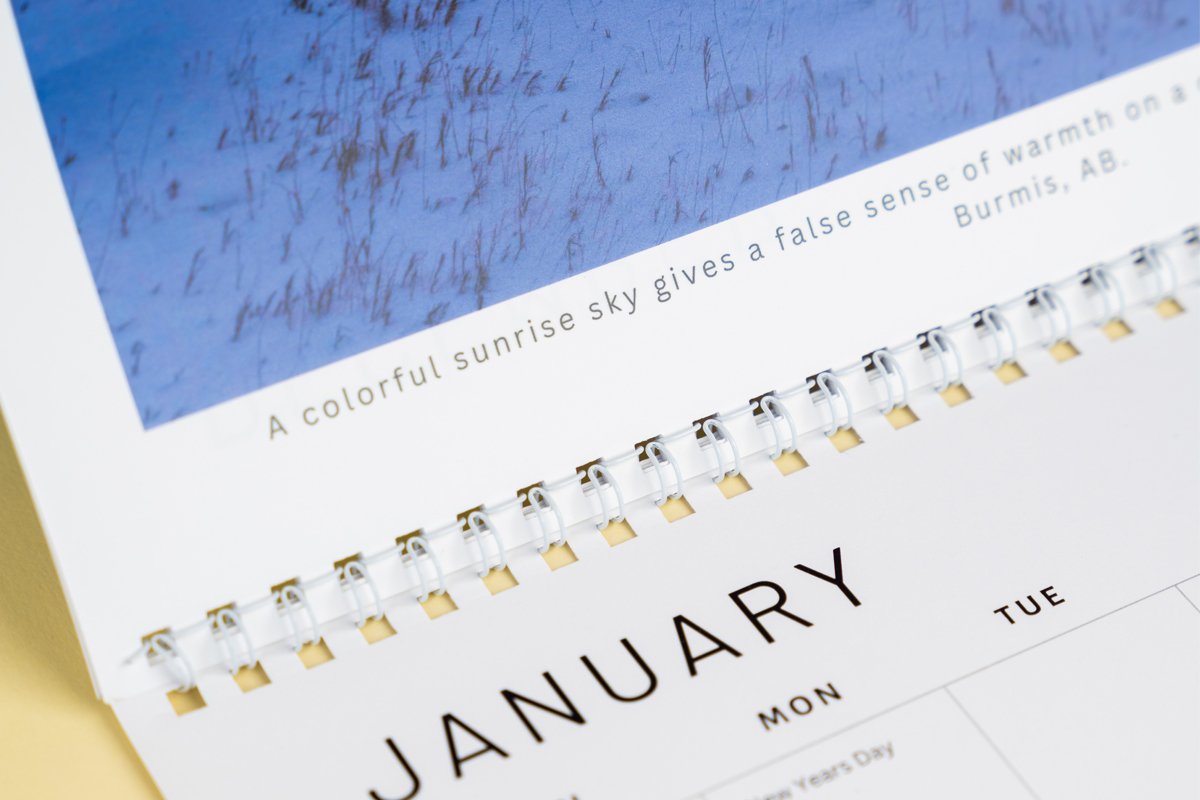 Image showing a closeup of a Wall Calendar cover pages.